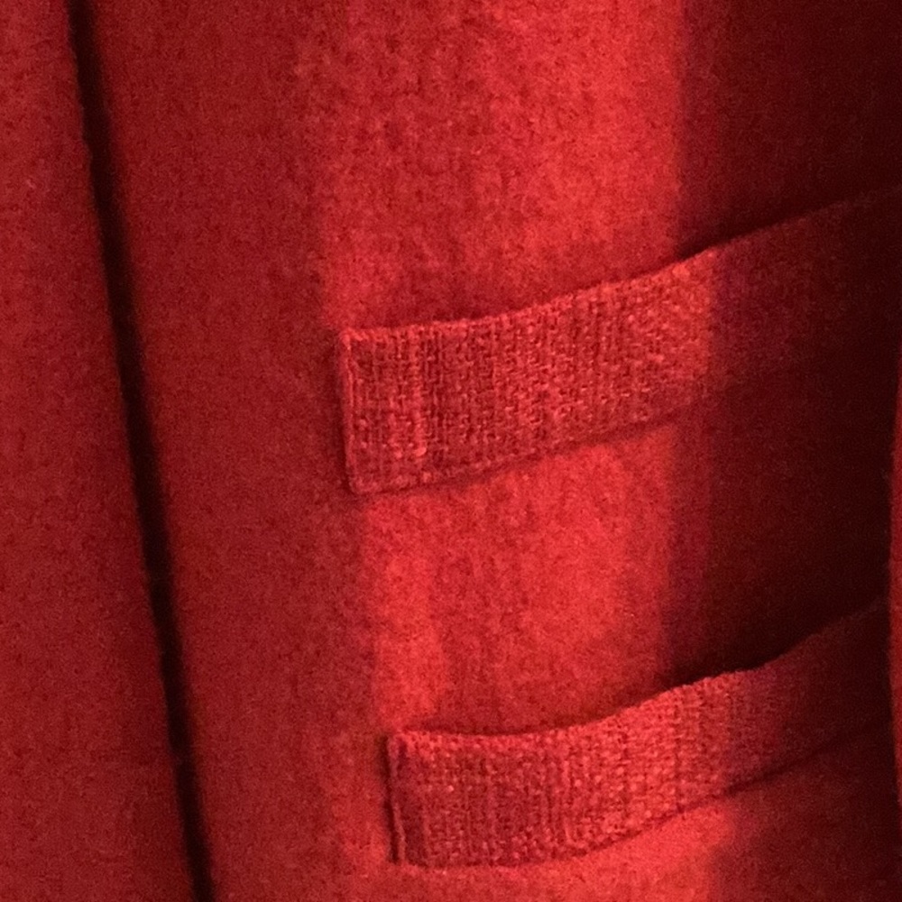 Karl Lagerfeld Deep Red Wool Blend Coat - Picture 5 of 10